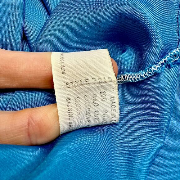 VTG 60s Light Royal Blue Slip Dress Lace Trim Cap Sleeve USA Union Made Small - Picture 15 of 16